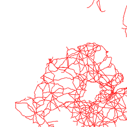 Public roads (A and B roads and motorways) preview